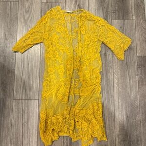 Altar'd State Mustard Lace Kimono